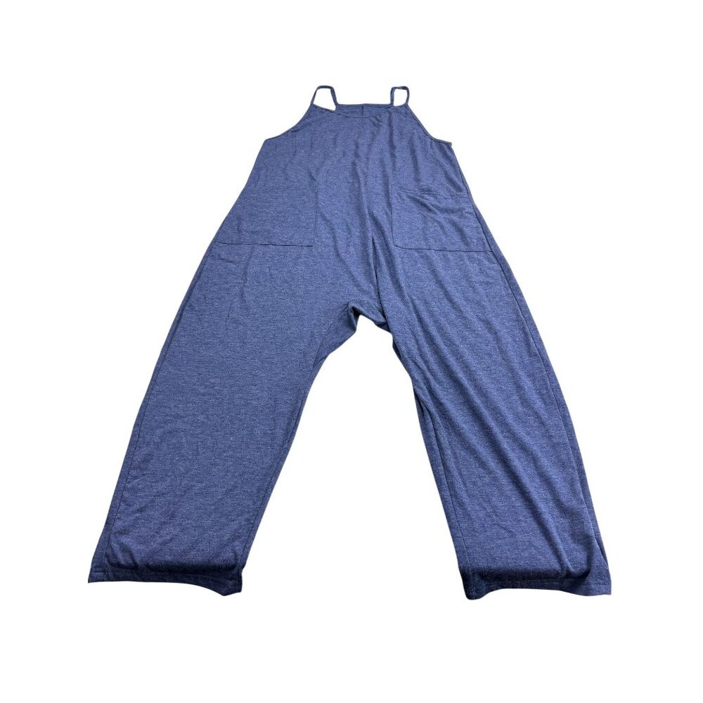 Wide-Leg Blue Jumpsuit With Adjustable Straps By Cupshe Womens S Polyester Blend